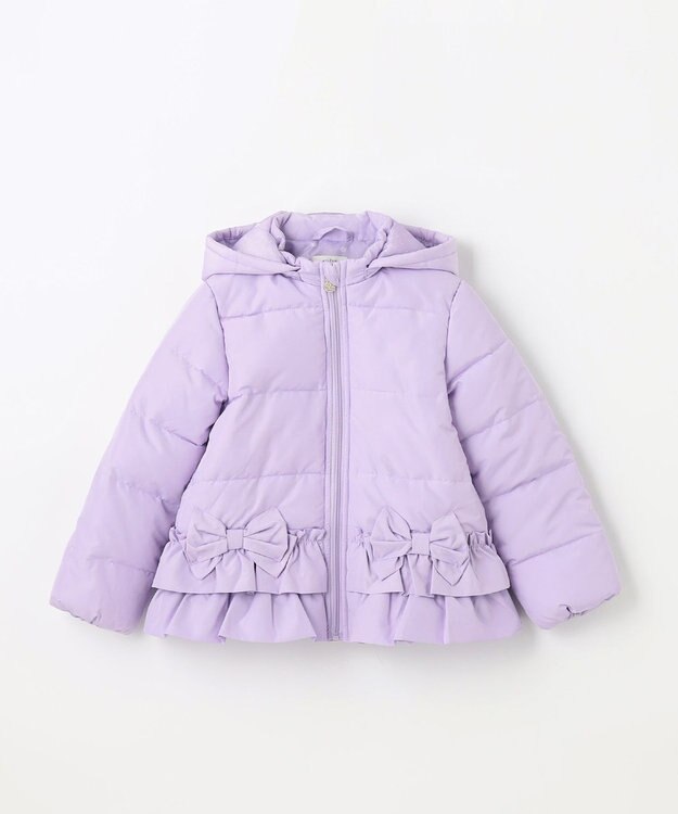 ANY KIDS 【洗濯機OK】中綿リボンコート ラベンダー