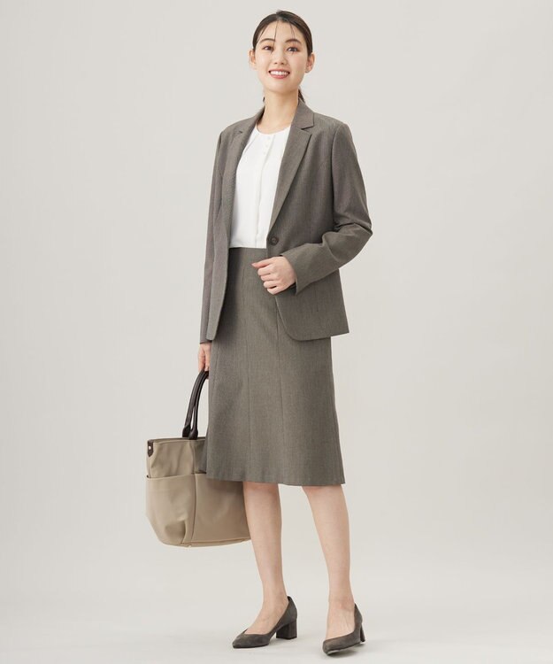 J.PRESS LADIES L ストレッチジョーゼット カットソー ホワイト系