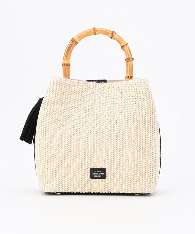 J.PRESS LADIES 【WEB限定カラーあり・2way】カゴバッグ 【WEB限定】アイボリー×ブラック系