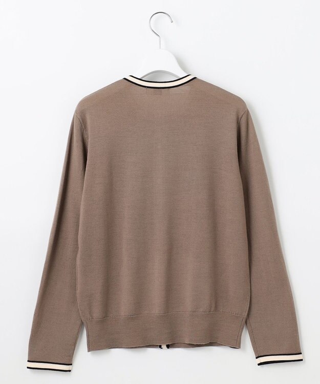 J.PRESS LADIES L 【洗える】トリムツイン ニット モカ系