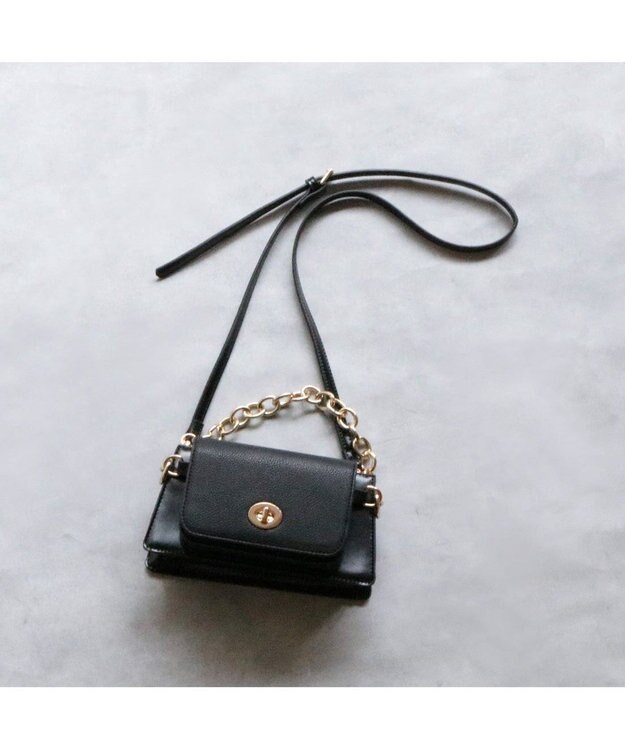 UNBILLION カシュカシュ cachecache / チェーンミニバッグ2個セットショルダー ブラック