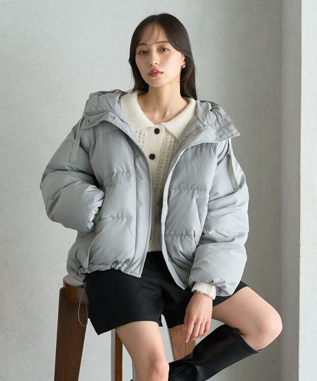 earth music&ecology フーディーパファーブルゾン