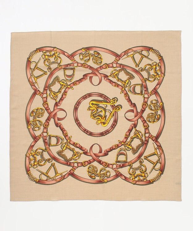 23区 ベルトandビット柄 ストール ベージュ系