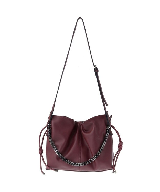 YECCA VECCA 【CLASSY.掲載】2wayチェーンギャザーバッグ Bordeaux