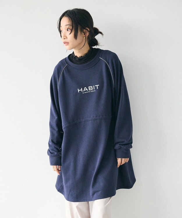 CRAFT STANDARD BOUTIQUE ライン入りロゴチュニック Navy