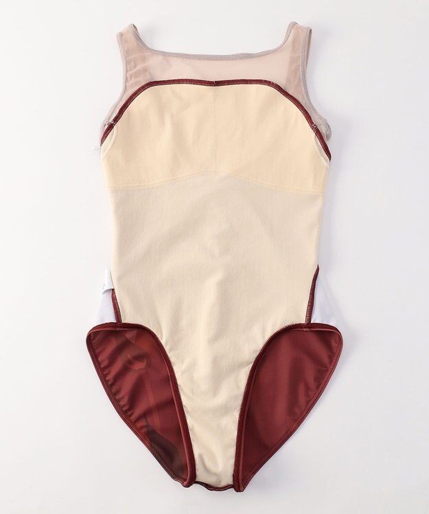 Chacott ノースリーブレオタード ガーネットプリント