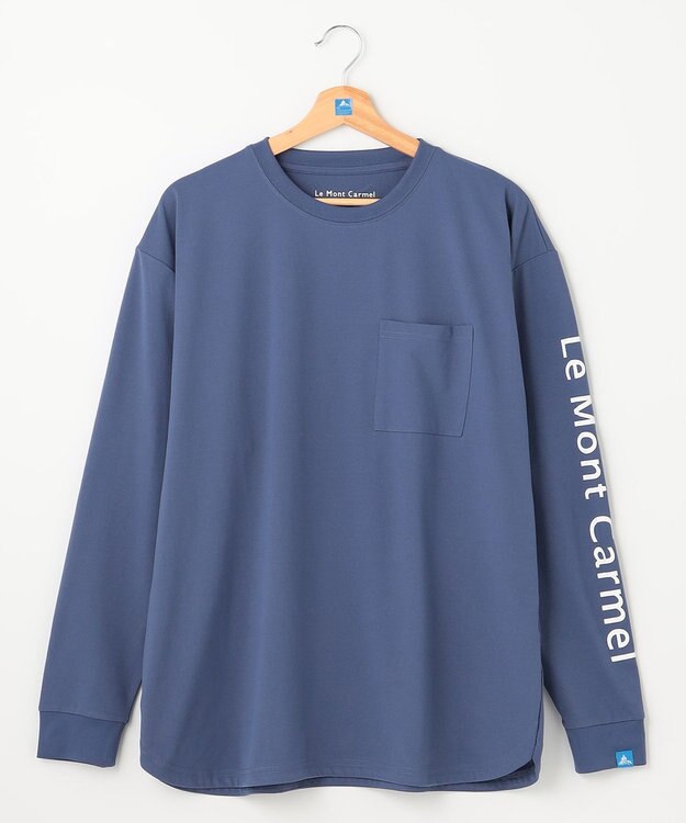 SHARE PARK MENS 【UNISEX】吸水速乾 ショルダーロゴロングスリーブTシャツ（L・XLサイズ） アッシュネイビー