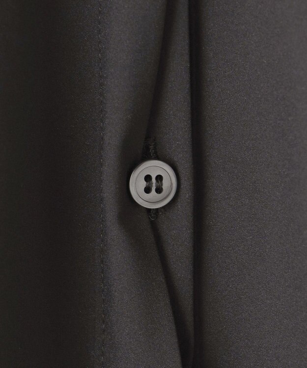 #Newans 【洗濯機可／撥水】シャーリングネック ボリュームスリーブシャツ ブラック