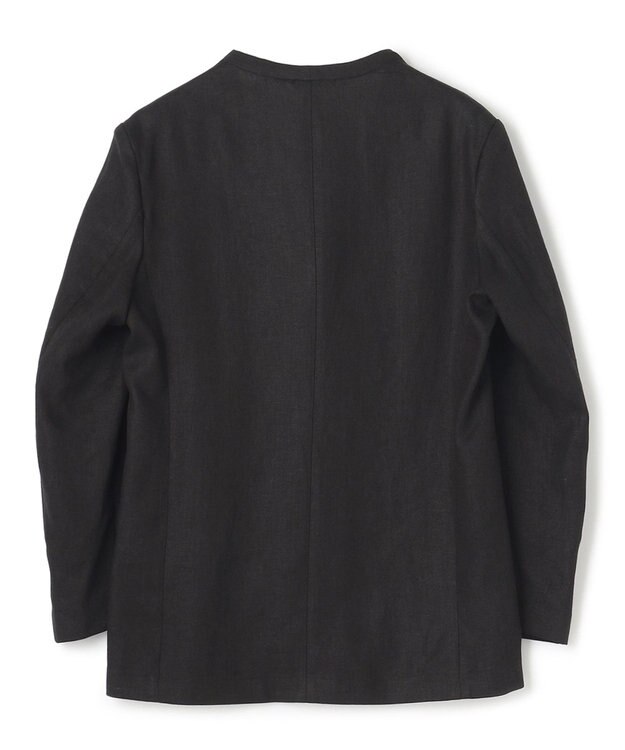 JOSEPH HOMME ペアースキンリネン　ノーカラージャケット ブラック系