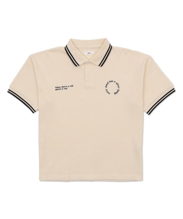 WEGO 【ユニセックス着用ITEM/MLサイズ展開】ワッフルラインポロ オフホワイト