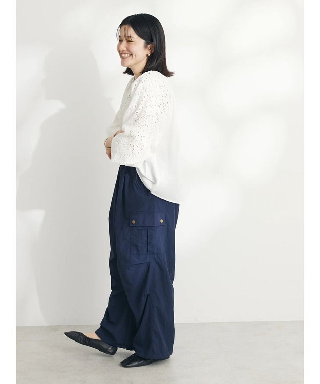 CRAFT STANDARD BOUTIQUE インド綿アイレット刺繍ブラウス Off White