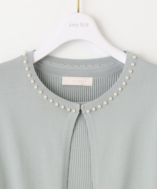 ANY SIS 【AIコラボ】リブインナー アンサンブル ミントグレー