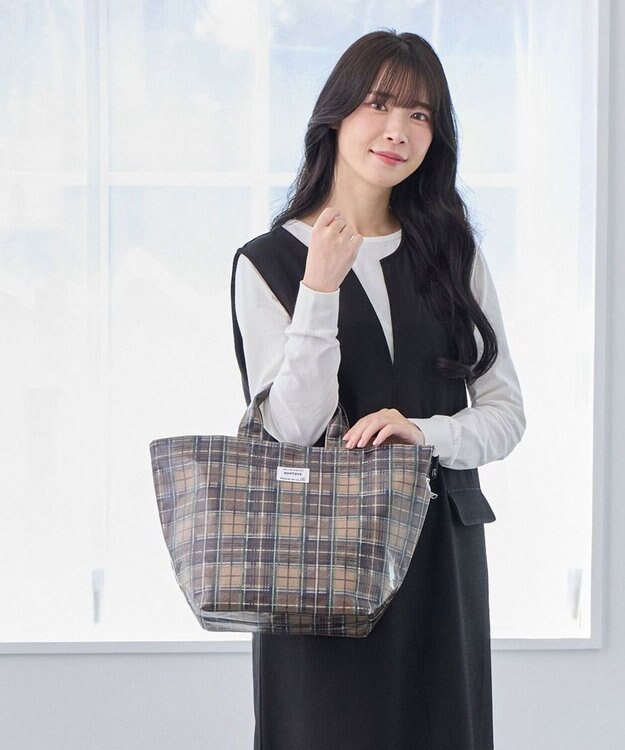 ROOTOTE 3608【ラミネート加工】EU.デリ.ラミネート-T 03：チェック・ブラウン