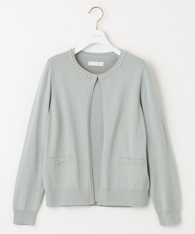 ANY SIS 【AIコラボ】リブインナー アンサンブル ミントグレー