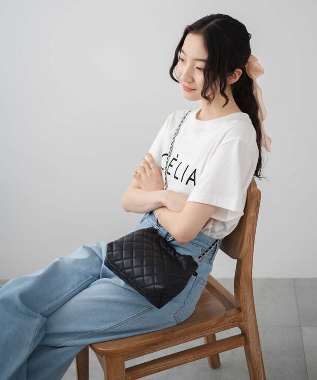 WEGO サイドリボンキルティングショルダー ブラック