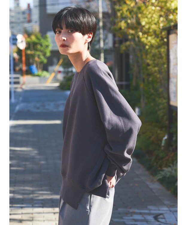 AMERICAN HOLIC バックＶラグランスウェット Charcoal Gray