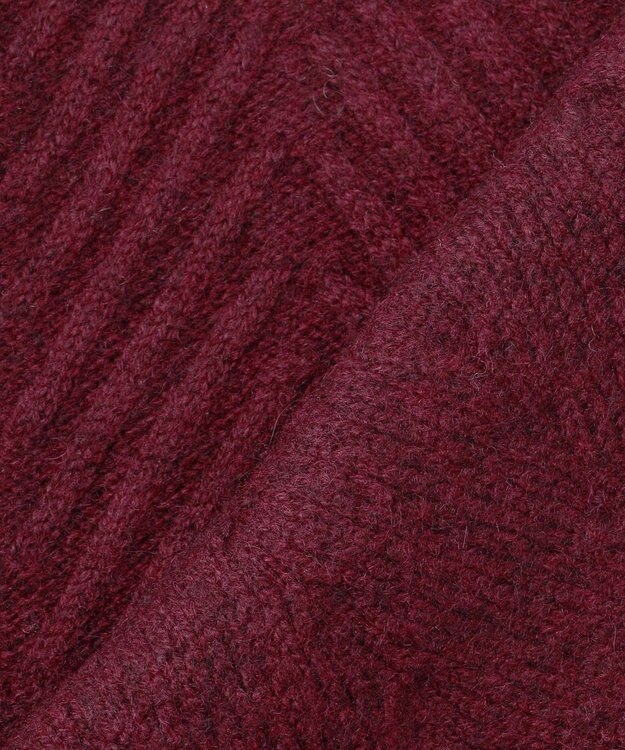 JOSEPH ABBOUD 【キングサイズ】カシミヤブレンド ハイネック ZIP プルオーバーニット ワイン系