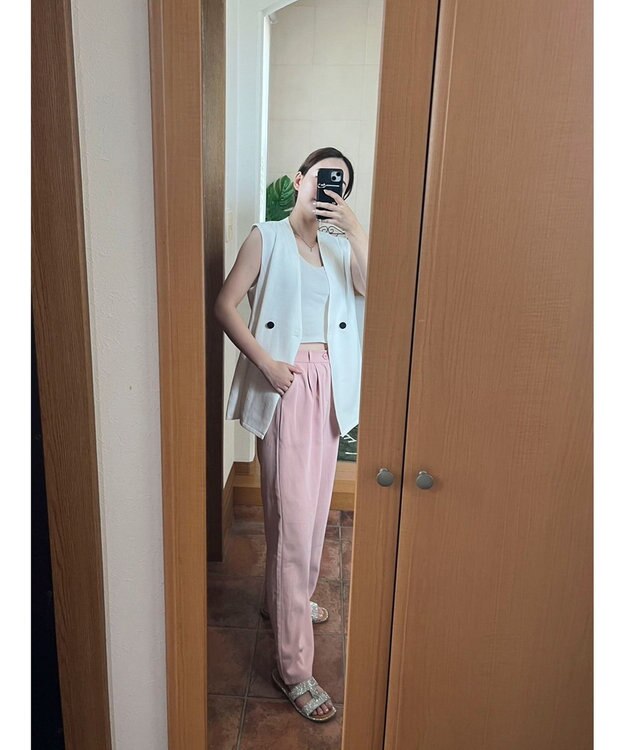 Green Parks AnriettMusee ネック切替デザインベスト Off White