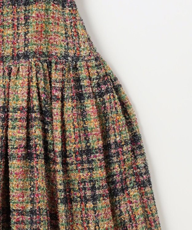 組曲 ギミックチェックツイードスカート イエローミックス系5