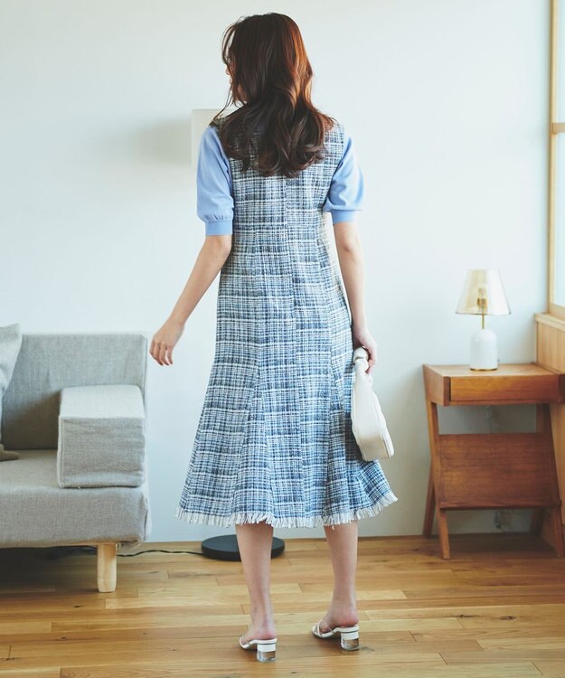 Feroux 【洗える】ツイード ジャンパースカート ピンク系9