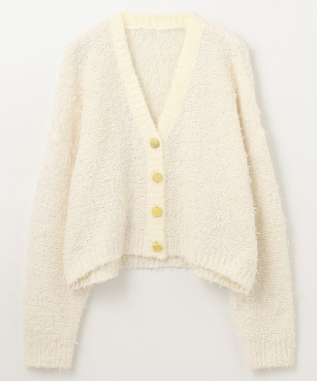 GRACE CONTINENTAL ツイーディーリボンヤーンカーディガン キナリ