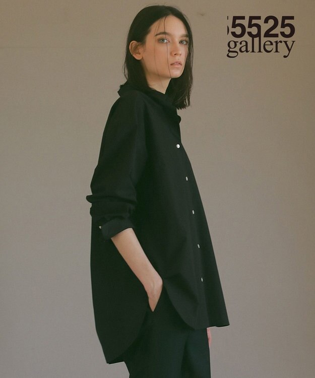 23区 【23区 | 5525gallery】コットンタイプライター オーバーシルエット シャツ ブラック系