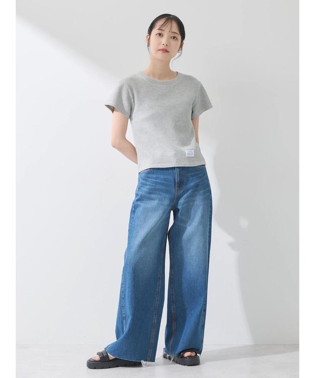 earth music&ecology ワッフルＴｅｅ Gray Mixture