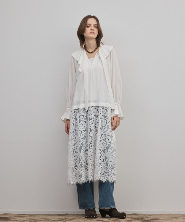 GRACE CONTINENTAL レースコンビフリルカフタンワンピース キナリ