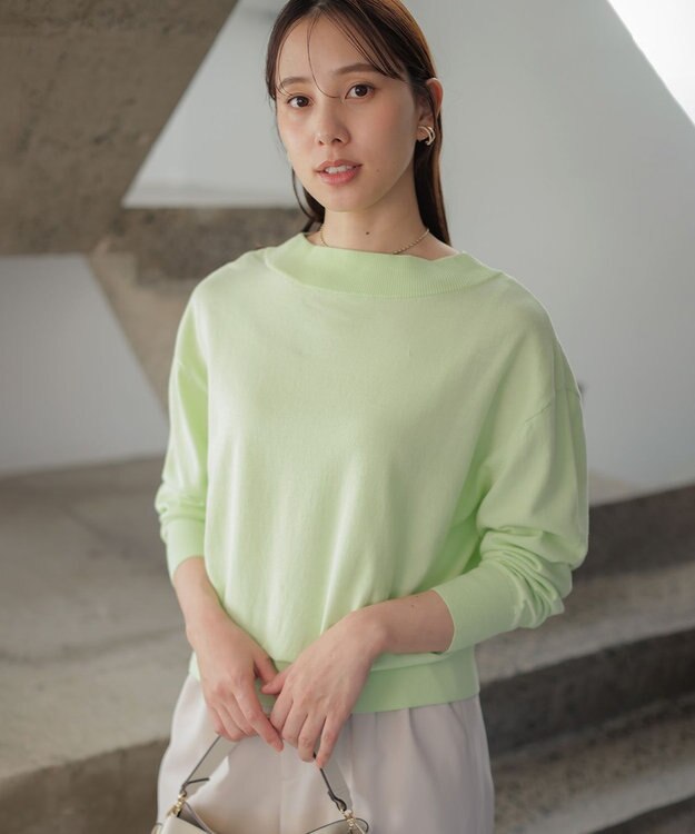 組曲 【WEB限定】コットンニット プルオーバー ミストグリーン系