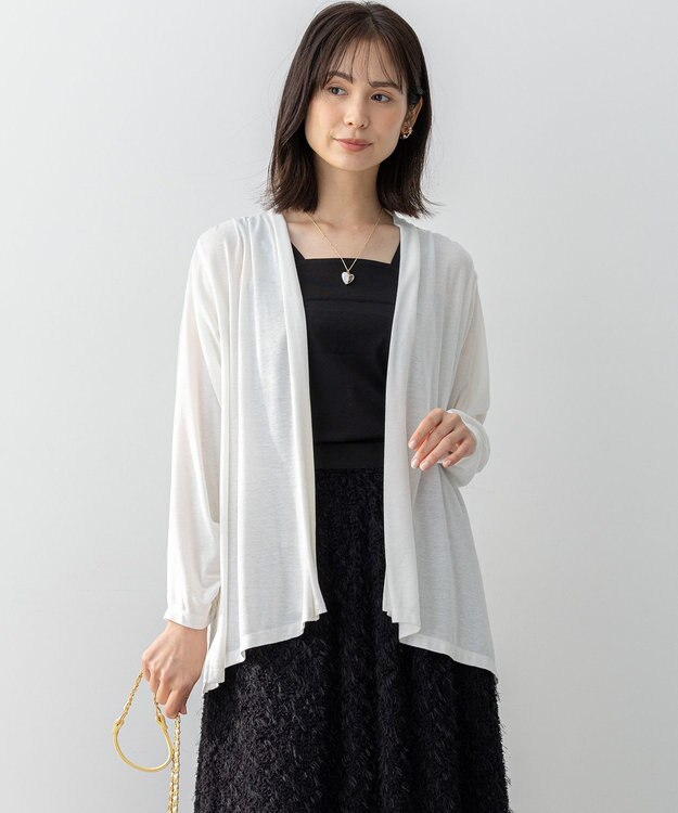 組曲 S 【WEB限定】ドレープジャージー カーディガン アイボリー系