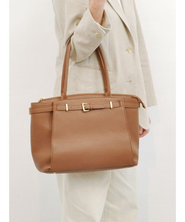 UNBILLION 【テレビ ドラマ着用アイテム】ペルケ perche / WEB限定牛革ソフトA4ベルトトート ブラウン