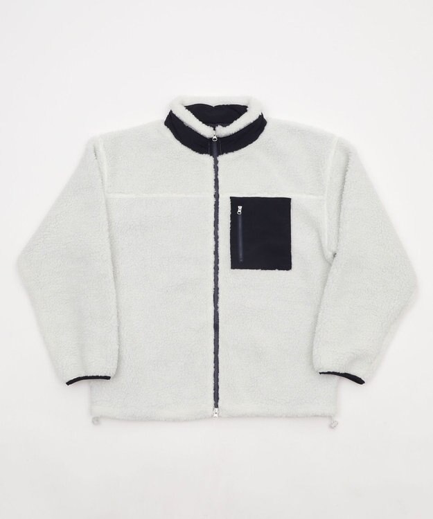 WEGO 【2025年秋冬新作アイテム/ユニセックス着用ITEM/SMLサイズ展開】ボアブルゾン オフホワイト