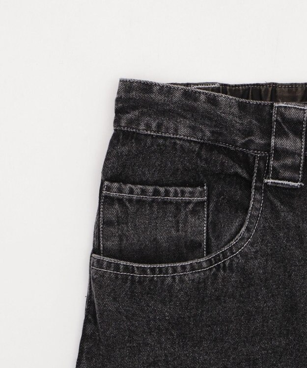 WEGO 【ユニセックス着用YD/ウエスト調整可/MLサイズ展開】グラフィックデニムパンツ デニムブラックソノタ