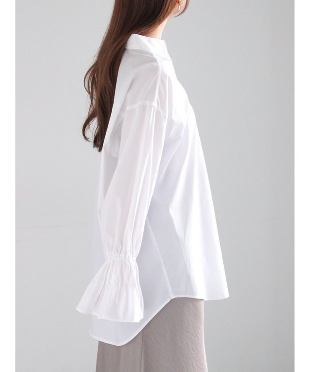 Te chichi ピンタックフレアカフスシャツ オフホワイト