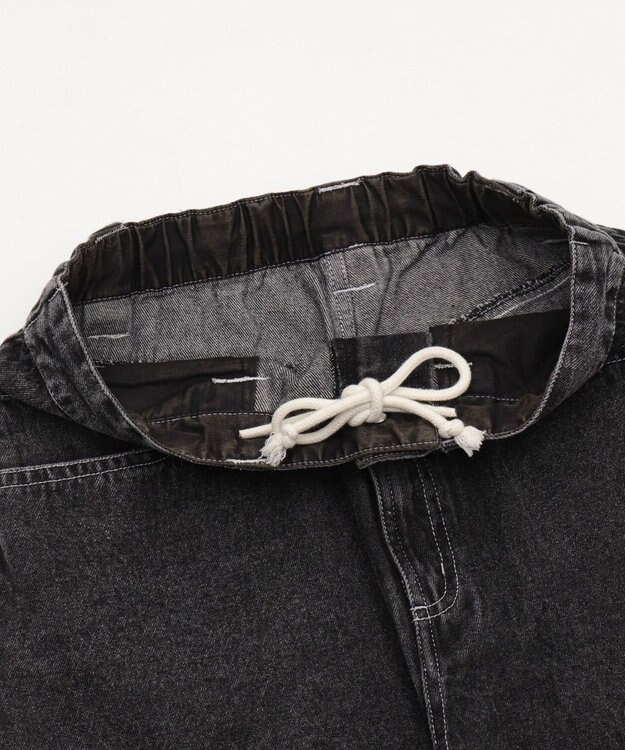 WEGO 【ユニセックス着用YD/ウエスト調整可/MLサイズ展開】グラフィックデニムパンツ デニムブラックソノタ