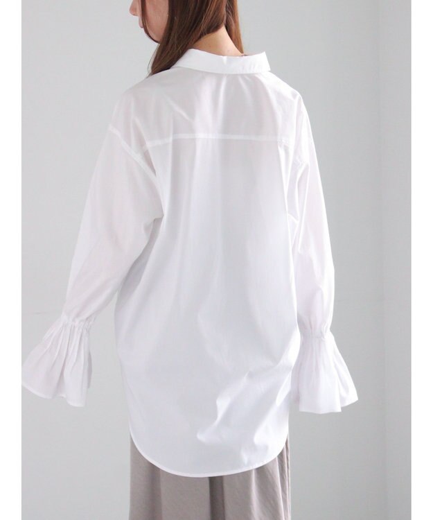 Te chichi ピンタックフレアカフスシャツ オフホワイト