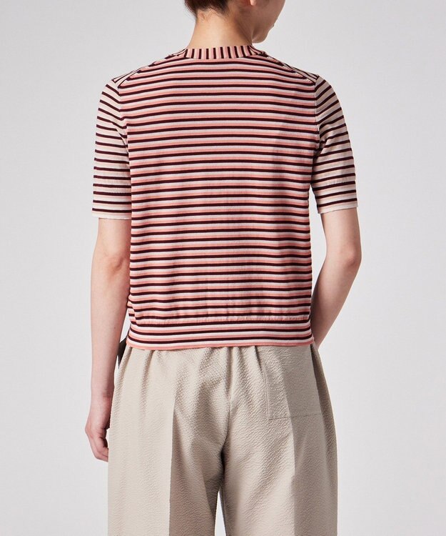 Paul Smith 【洗える】マルチボーダー ニット カーディガン ピンク