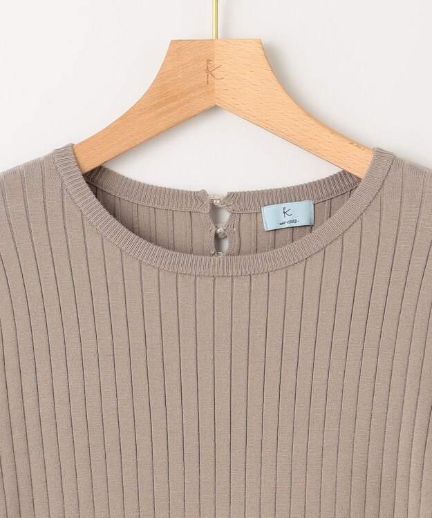 組曲 【WEB限定】リブニットコンビワンピース モカブラウン×ブラック系