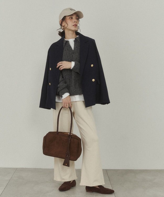 WEGO 【ANGIE VINTAGE/S/Mサイズ展開 / オケージョン対応 / セレモニー対応】ゴールドボタン テーラードジャケット / 金ボタン ダブル ブレザー ネイビー