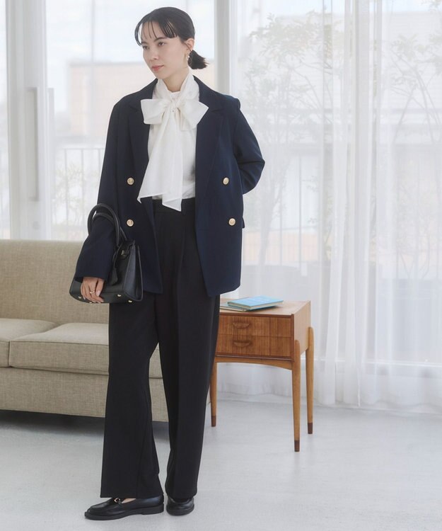 WEGO 【ANGIE VINTAGE/S/Mサイズ展開 / オケージョン対応 / セレモニー対応】ゴールドボタン テーラードジャケット / 金ボタン ダブル ブレザー ネイビー