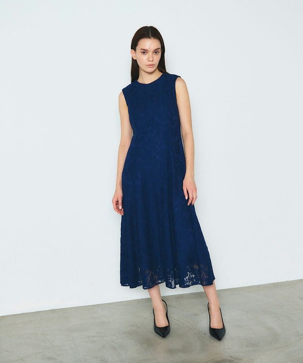 GRACE CONTINENTAL レースドレス ネイビー
