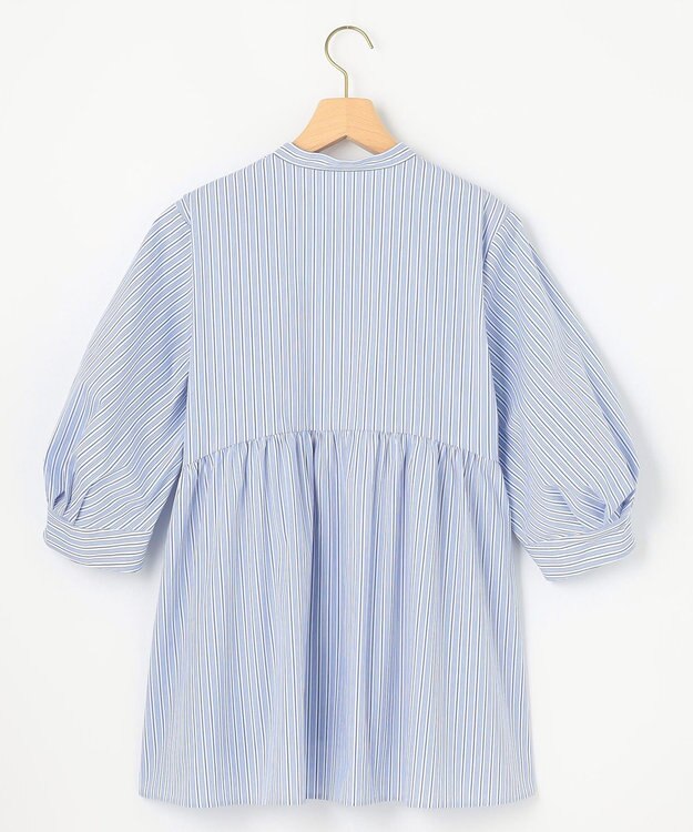 組曲 L 【WEB限定】コンパクトシャーティング ペプラムブラウス ブルーストライプ系1