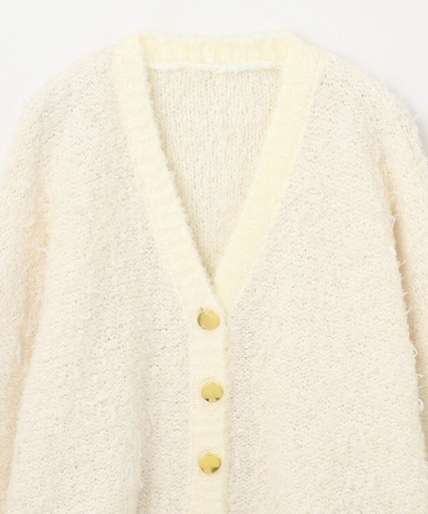 GRACE CONTINENTAL ツイーディーリボンヤーンカーディガン キナリ