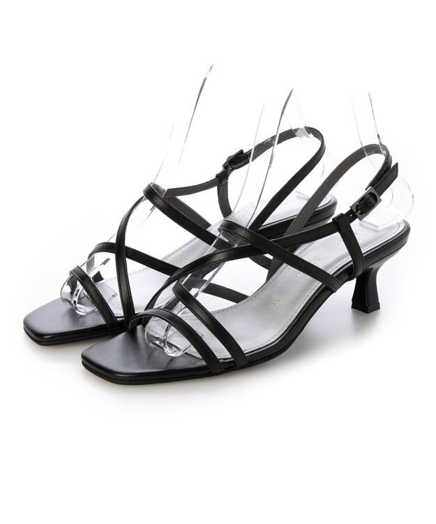 MODE ET JACOMO <MODE ET JACOMO>アシンメトリーストラップサンダル ブラック