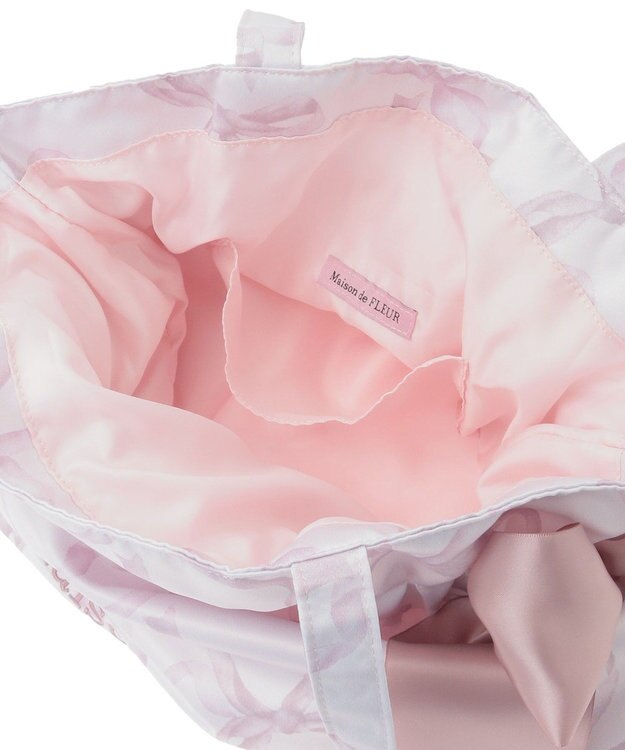 Maison de FLEUR リボン柄ダブルリボントートバッグ Pink