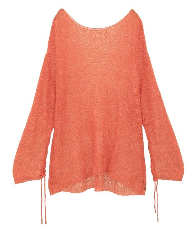 YECCA VECCA 袖シャーリングシアーニット Orange