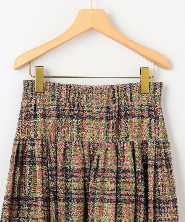 組曲 ギミックチェックツイードスカート イエローミックス系5