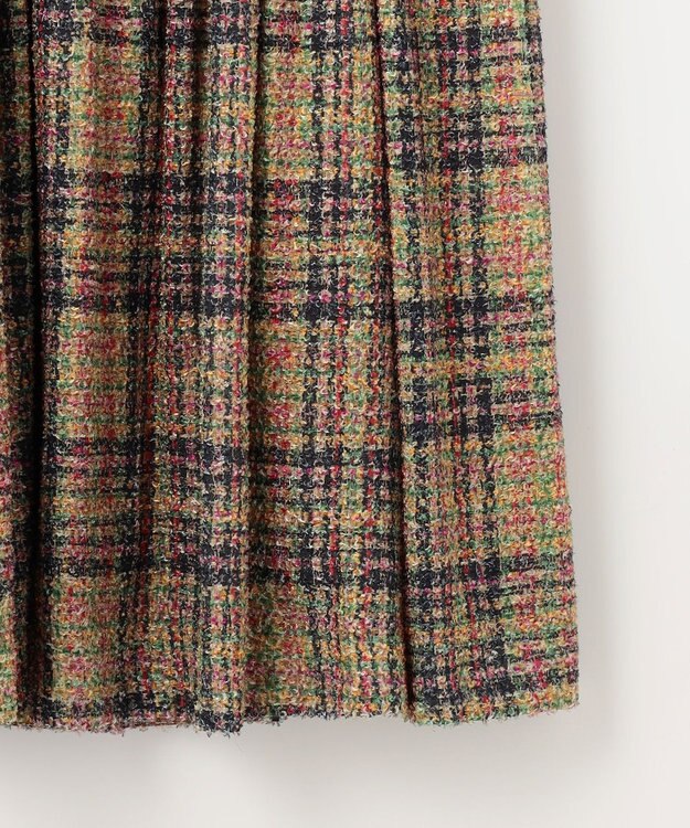 組曲 ギミックチェックツイードスカート イエローミックス系5