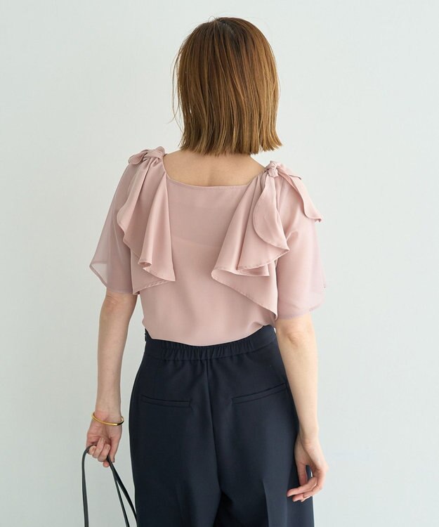 YECCA VECCA リボンスリーブブラウス Pink