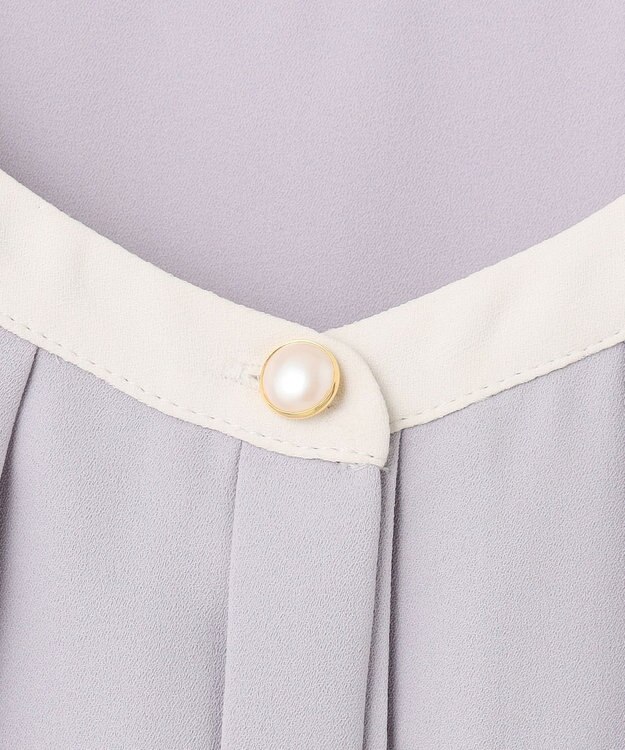 ANY SIS L 【洗える】2WAYバイカラーフレア ブラウス ラベンダー